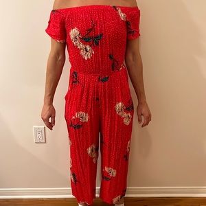 Love Fire Red Jumpsuit - Small